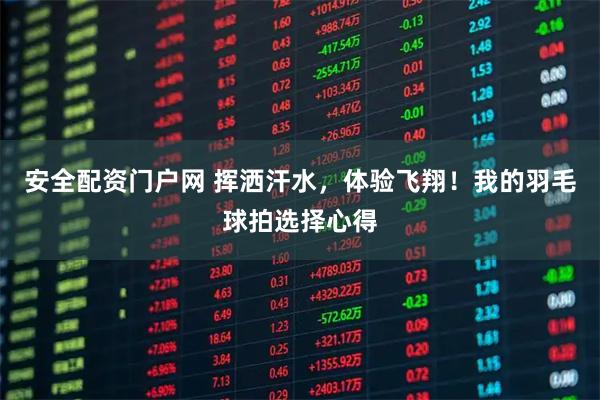 安全配资门户网 挥洒汗水，体验飞翔！我的羽毛球拍选择心得